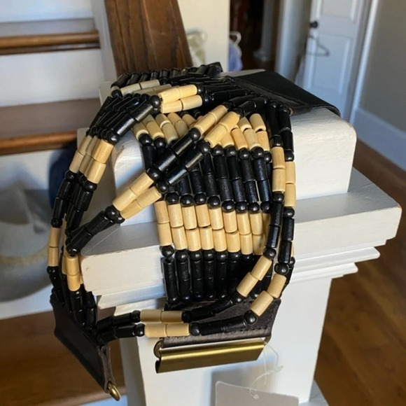 Anthropologie Linea Pelle Bios Beaded Waist  Belt - Picture 7 of 9